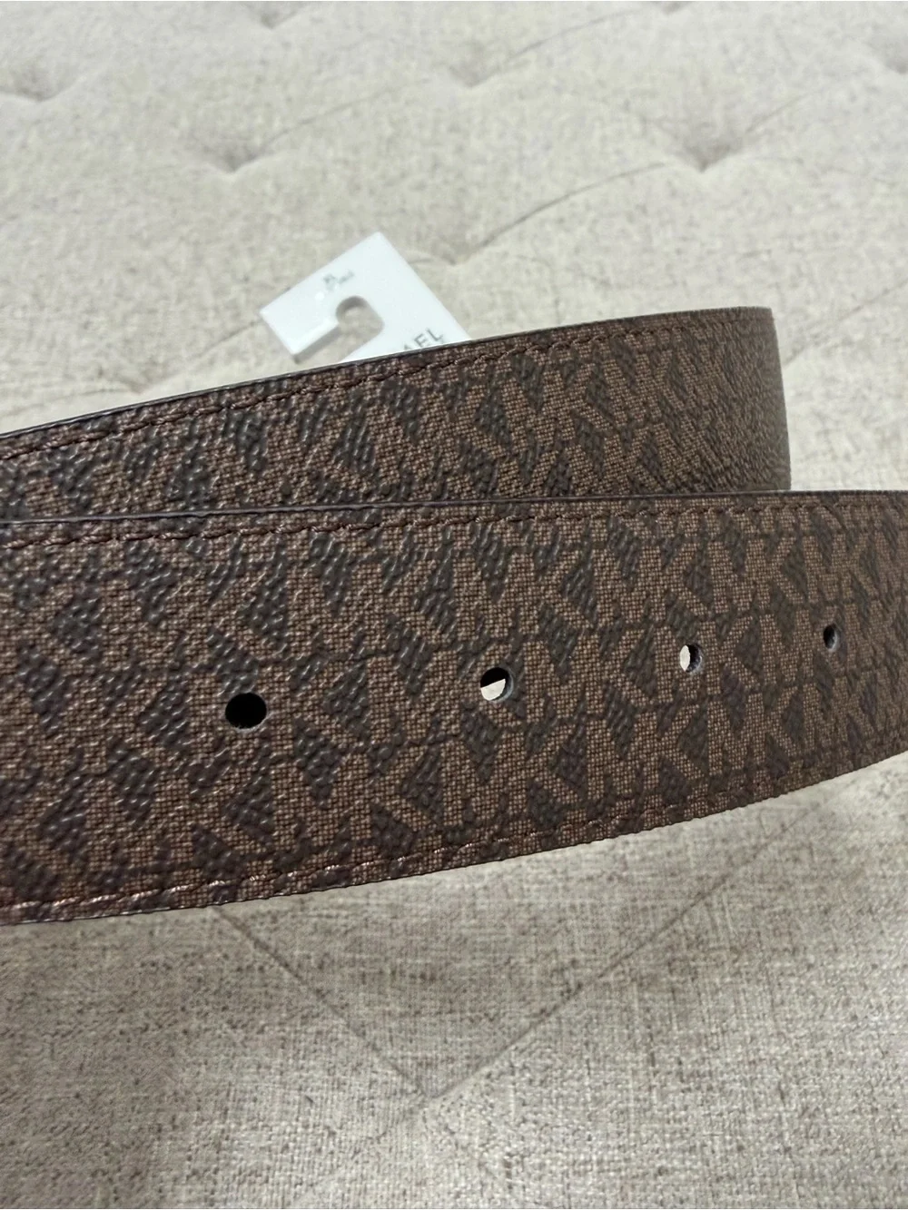 NWT MICHAEL KORS BROWN LOGO BELT REVERSIBLE BROWN BELT GOLD BUCKLE SIZE XL